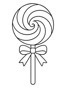 Free printable Sweet Swirl Lollipop With Bow coloring page