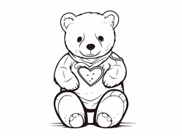 Free printable Sweet Teddy Bear Love Coloring coloring page