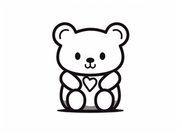 Free printable Sweet Teddy Bear With Hearts coloring page
