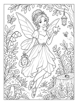 Free printable Sweet Tooth Fairy In The Forest coloring page