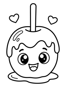 A cheerful caramel treat on this sweets coloring page.