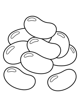 A sweet jelly beans pile in a clean sweets coloring page.