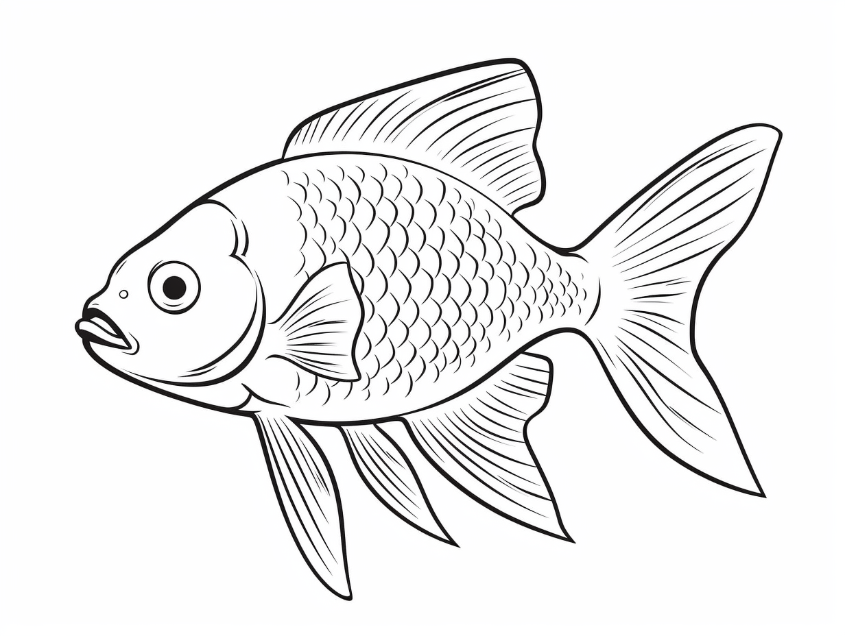 Swimming Fish Coloring Page - Coloring Page