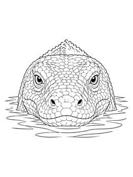 Intense headshot of a reptile in this komodo dragon coloring page.