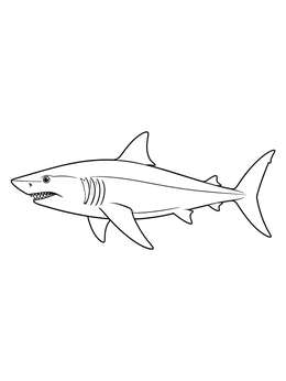 Free printable Swimming Mako Shark Side View coloring page
