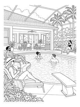Free printable Screened Pool Lanai And Patio coloring page