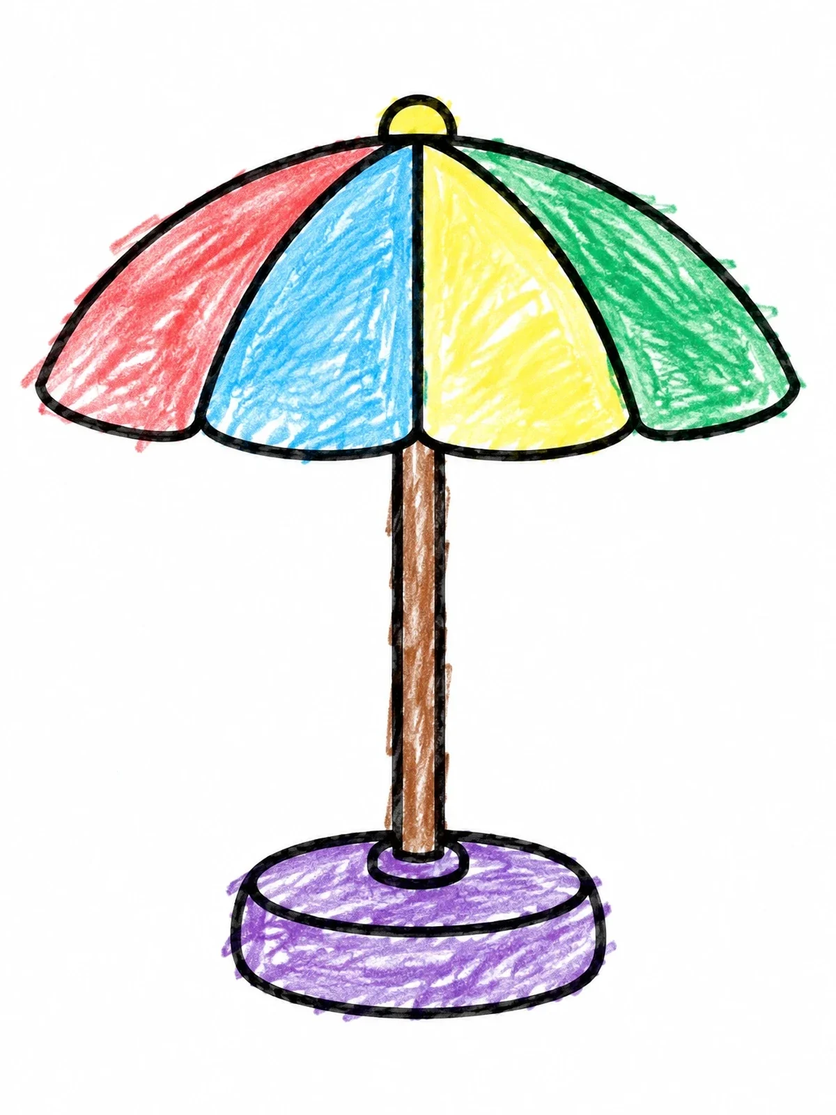 Colored example of the Simple Patio Umbrella In Stand coloring page