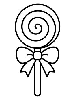 Free printable Swirl Lollipop With Ribbon Bow coloring page