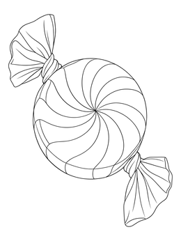 A classic wrapped sweet on this candy coloring page.
