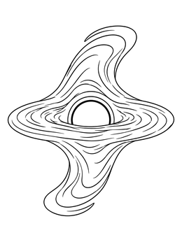 Free printable Swirling Black Hole Accretion Disk coloring page