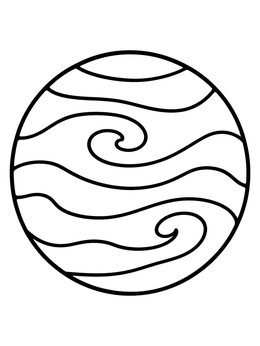 Free printable Swirling Planet Venus Outline coloring page