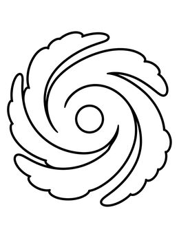 Free printable Swirling Tropical Hurricane Vortex coloring page
