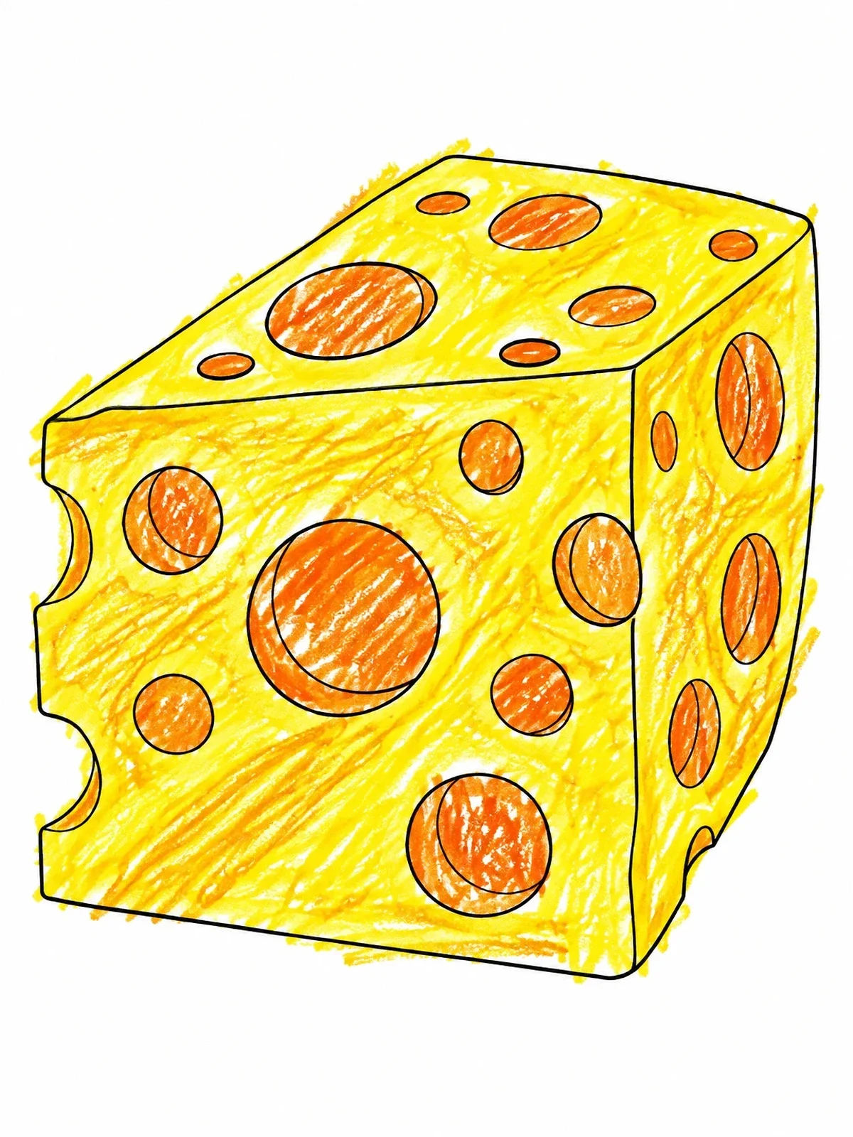 Colored example of the Swiss Cheese Cube With Holes coloring page