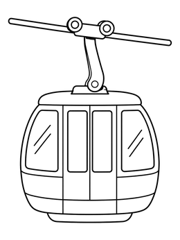 Free printable Alpine Cable Car Gondola coloring page