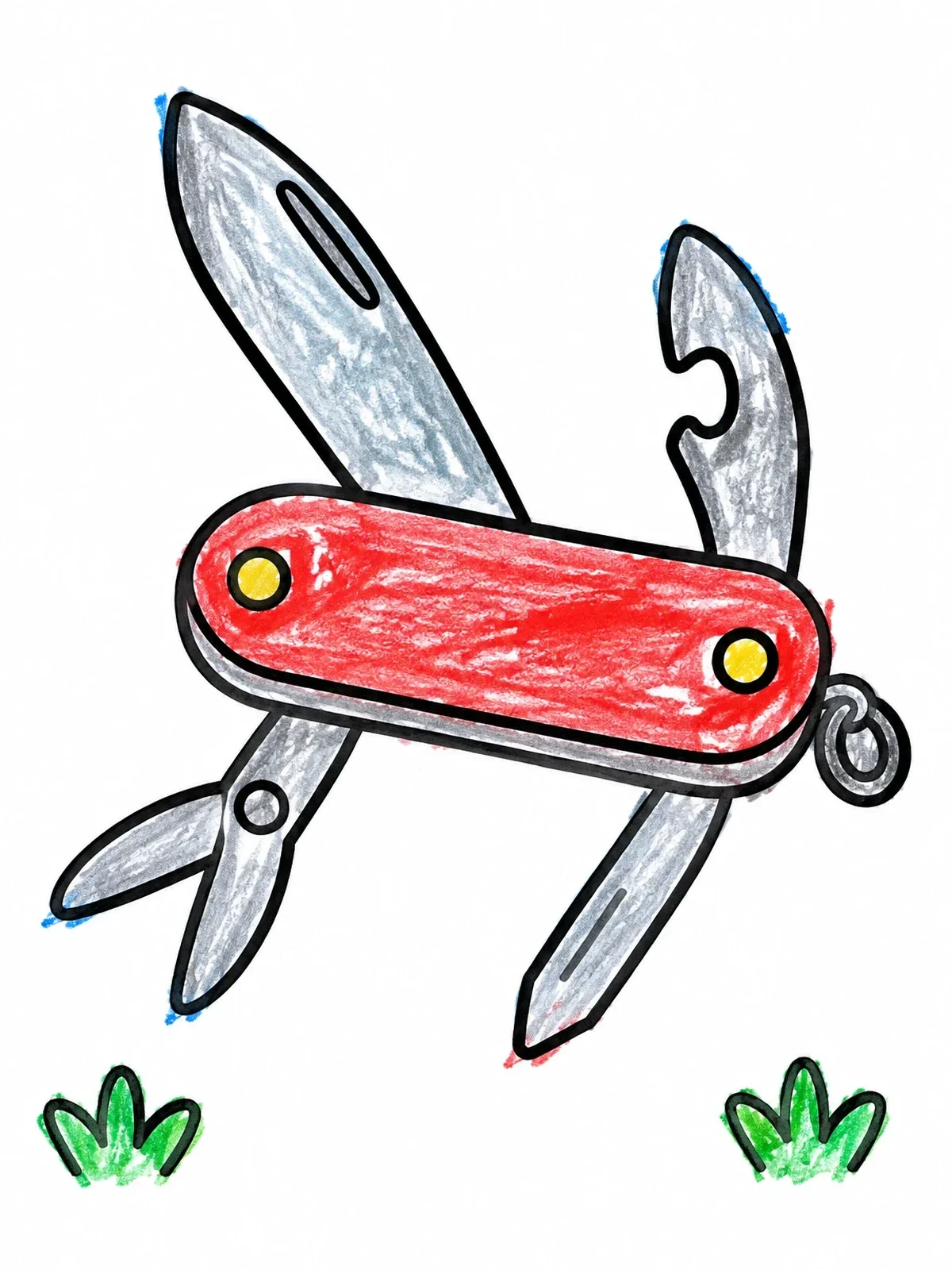 Colored example of the Swiss Army Knife Multi Tool coloring page