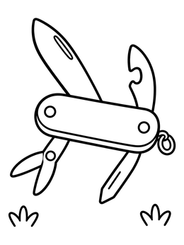Free printable Swiss Army Knife Multi Tool coloring page