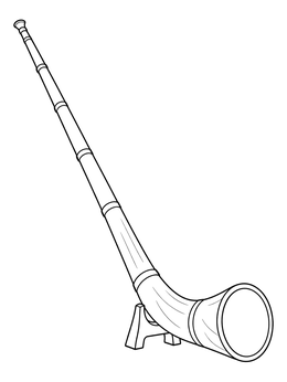 Free printable Traditional Swiss Wooden Alphorn coloring page