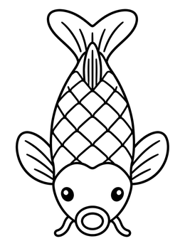 Free printable Symmetrical Koinobori Carp Streamer coloring page