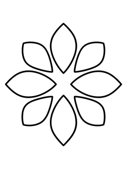 Free printable Symmetrical Ring Of Flower Petals coloring page