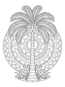 Free printable Symmetrical Royal Palm Mandala coloring page