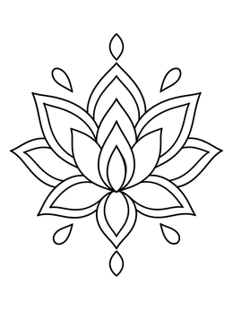 Free printable Symmetrical Tribal Lotus Flower coloring page