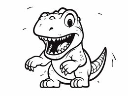 Free printable T Rex Dinosaur For Coloring coloring page