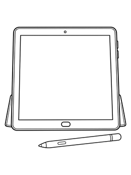 Free printable Tablet Computer With Stand And Stylus coloring page