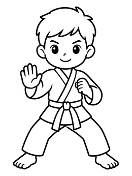 Free printable Young Martial Artist In Ready Stance coloring page