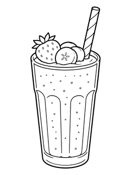 Free printable Tall Fruit Smoothie With Straw coloring page