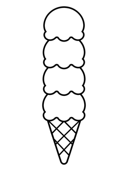 Free printable Tall Stack Of Ice Cream Scoops coloring page