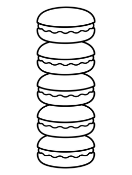 Free printable Tall Stack Of French Macarons coloring page