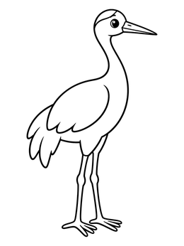 Free printable Tall Standing Crane Bird coloring page