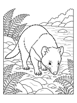 A curious marsupial in nature on this tasmanian devil coloring page.