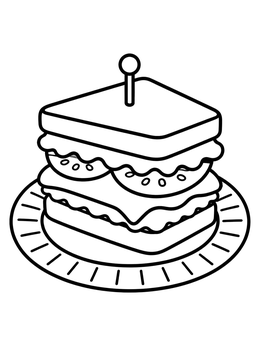 Free printable Tasty Picnic Club Sandwich coloring page