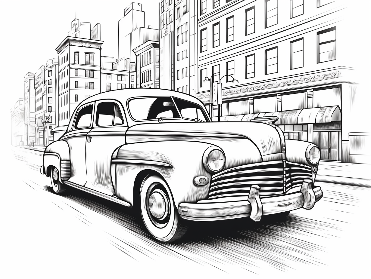 Taxi Cruising Coloring Sheet - Coloring Page