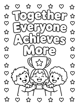 Free printable Children Holding Trophy Together coloring page