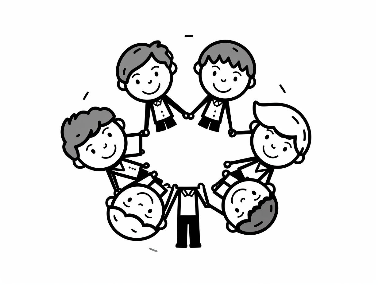 Teamwork Coloring For Kids - Coloring Page