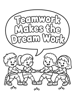 Free printable Kids Playing Tug Of War coloring page