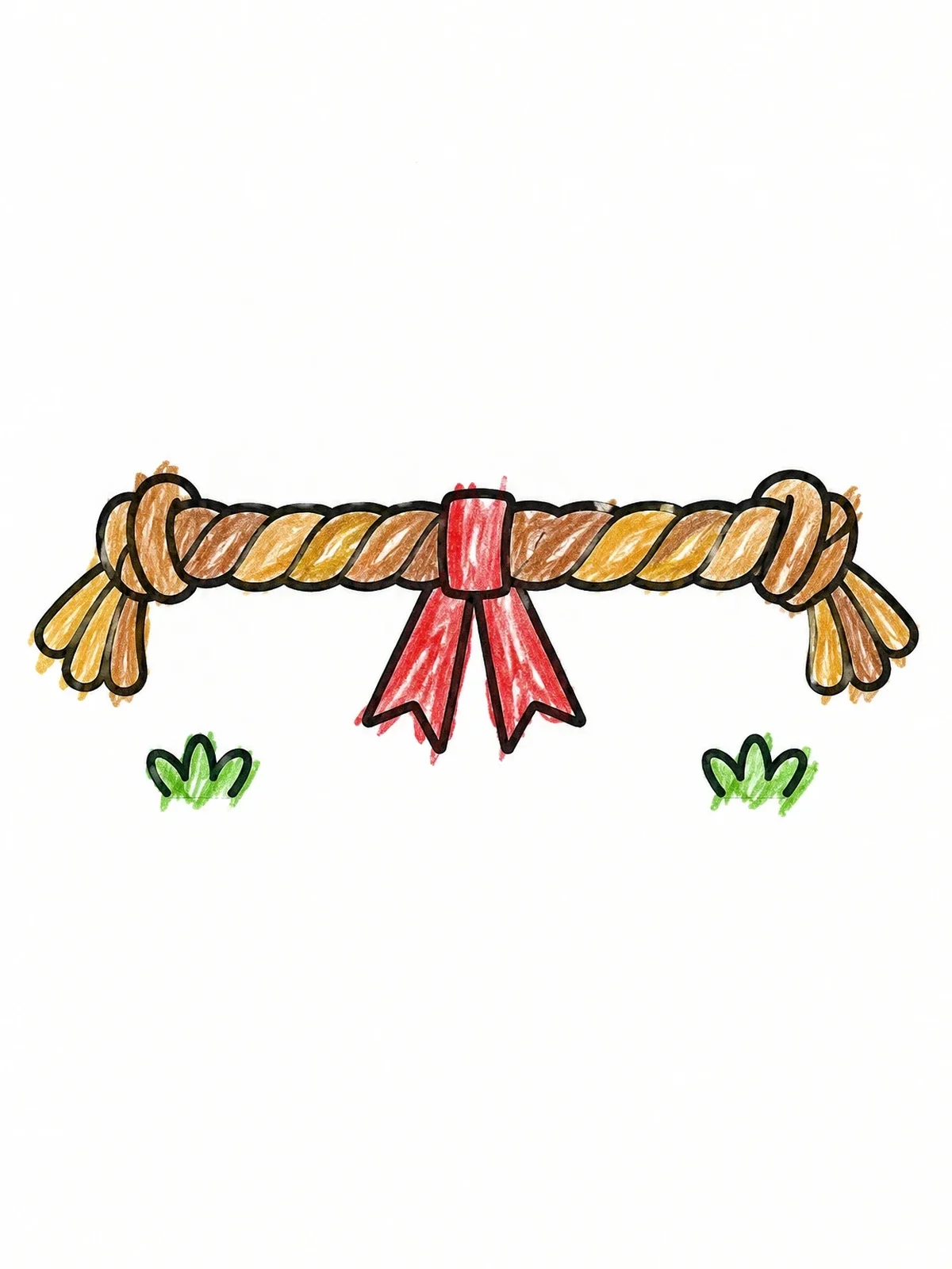 Colored example of the Tug Of War Rope With Ribbon coloring page