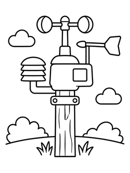 Free printable Outdoor Weather Station Gadget coloring page
