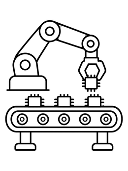 Free printable Robotic Arm And Conveyor Belt coloring page