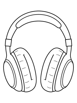 Free printable Sleek Over Ear Headphones coloring page