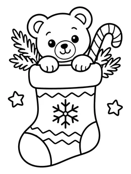 Christmas Bear Coloring Book cover page