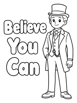 Free printable Young Theodore Roosevelt In Formal Suit coloring page
