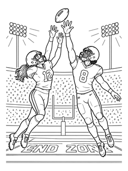Two football players leap into the air on this dynamic Tennessee coloring page.