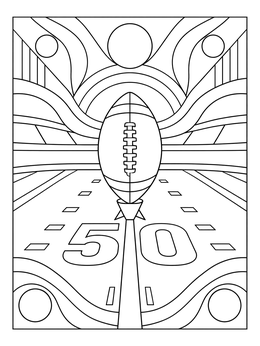 Football ready on tee at fifty yard line in this tennessee coloring page.