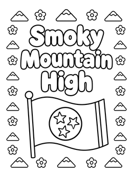 Free printable Tennessee Flag And Smoky Mountain High coloring page