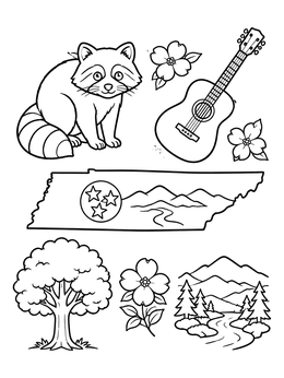 Free printable Tennessee State Symbols Collection coloring page
