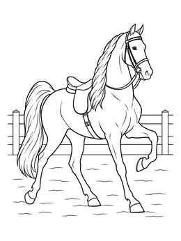 Free printable Tennessee Walking Horse In Arena coloring page