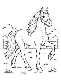 Free printable Tennessee Walking Horse In Field coloring page